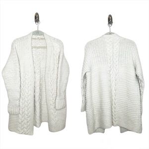 Tuchinda Merino Wool Cardigan Ivory Slouchy Chunky Knit Manon Cardigan Sweater